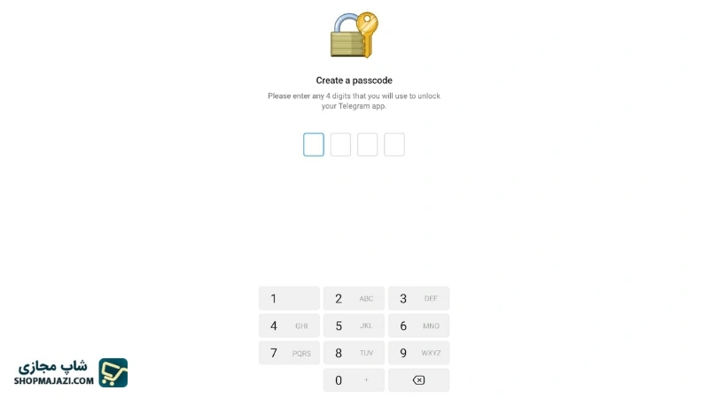 وارد کردن پسورد جهت جلوگیری از دسترسی دیگران به تلگرام | شاپ مجازی