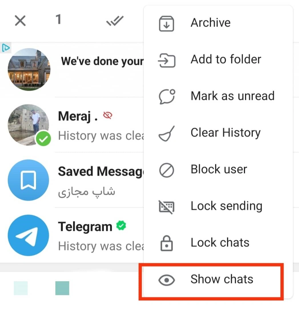 نمایش دادن چت های مخفی در تلگرام ایکس | شاپ مجازی